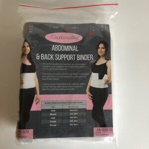 Gabrialla Abdominal and Back Support Binder Size Large 9in White Slimming NEW
